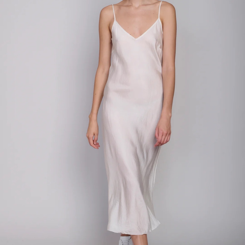 NEW XS John Patrick Bias Long Slip Dress In Vintage White
